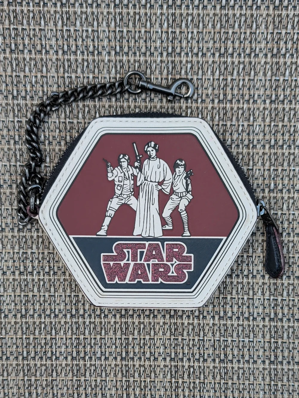 Coach X Star Wars Hexagonal Coin Pouch With Chain (F88490) EUC